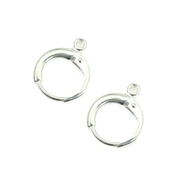 Brinco dorminhoco redondo 12mm - Prata 925 x 2 unidades