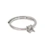 Adjustable ring for round 4mm cabochon setting - Rhodium-plated 925 Silver x 1pc