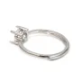 Adjustable ring for round 6mm cabochon setting - Rhodium-plated 925 Silver x 1pc