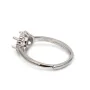 Adjustable pave ring for round setting 6mm - cubic zirconia & Rhodium-plated 925 Silver x 1pc