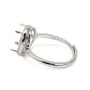 Anillo ajustable con pavé para engaste ovalado de 8x10mm - circonia cúbica y Plata 925 rodinada x 1 pieza