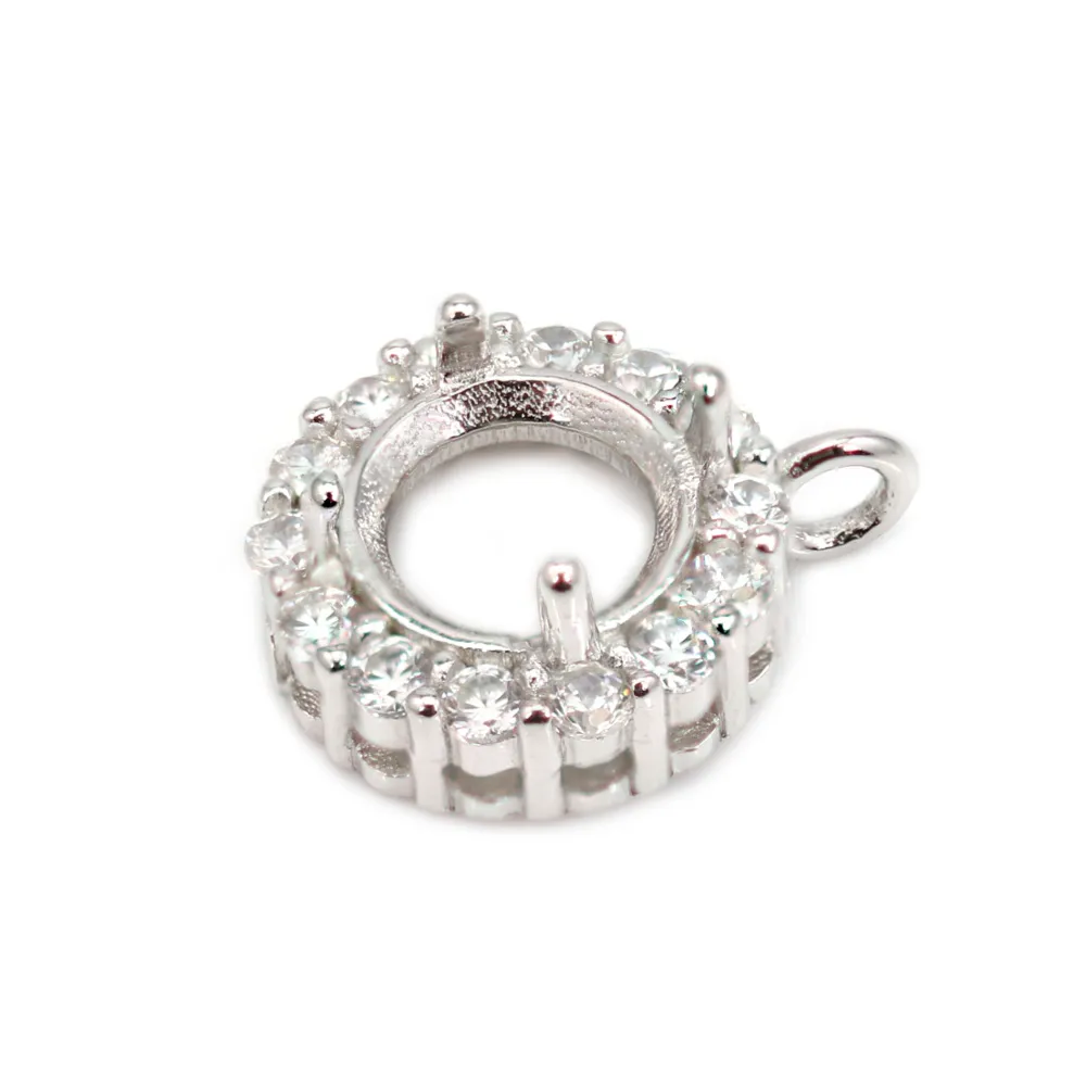 Uomo Popeye Ciondolo 6 KT Rotondo Diamanti Finti 14K Placcato Oro Giallo V-Day