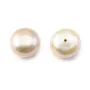 Perles de culture d'eau douce, semi-percée, gris, bouton, 3.5-4mm x 4pcs