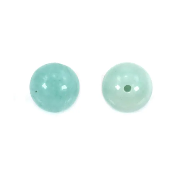 Amazonite half-drilled round 10mm x 2pcs