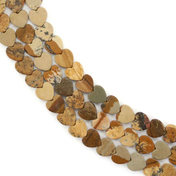 Jaspe paysage coeur 6mm x 38cm