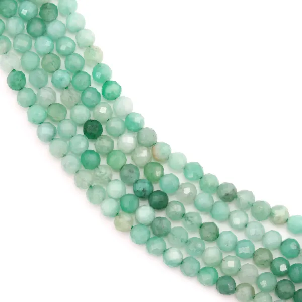 Esmeralda redonda facetada 3mm x 39cm