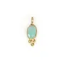 Ciondolo in calcedonia ovale su argento 925 placcato in oro 4x11mm x 2 pezzi