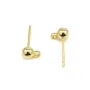Orecchini a perno a sfera placcati "flash" oro 3mm x 2 pezzi