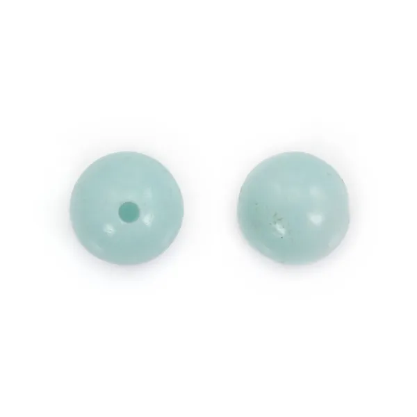Amazonite half-drilled round 6mm x 2pcs