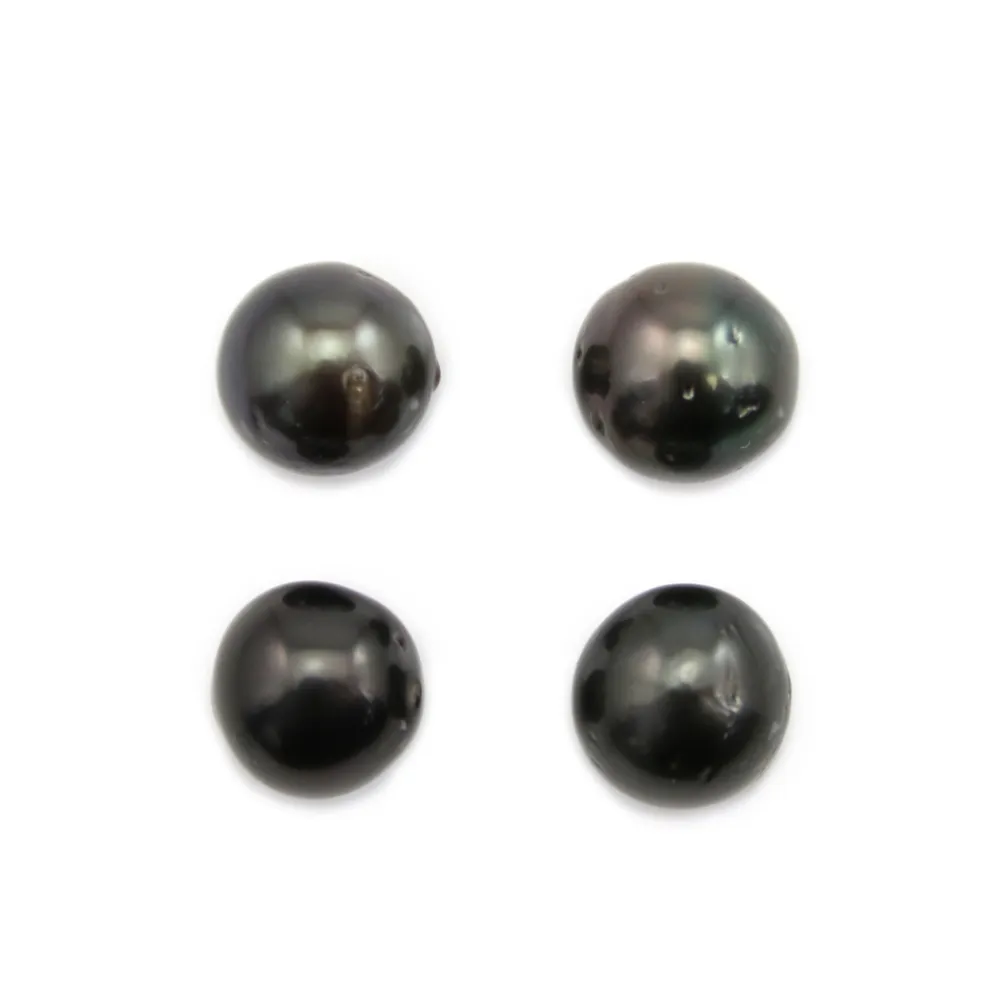 Perla de cultura de Tahití, semi-redonda, 8-9mm x 4 piezas
