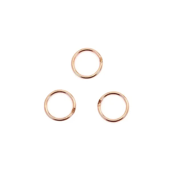 Anéis fechados de ouro rosé 14 quilates 0.64x6mm x 10 peças