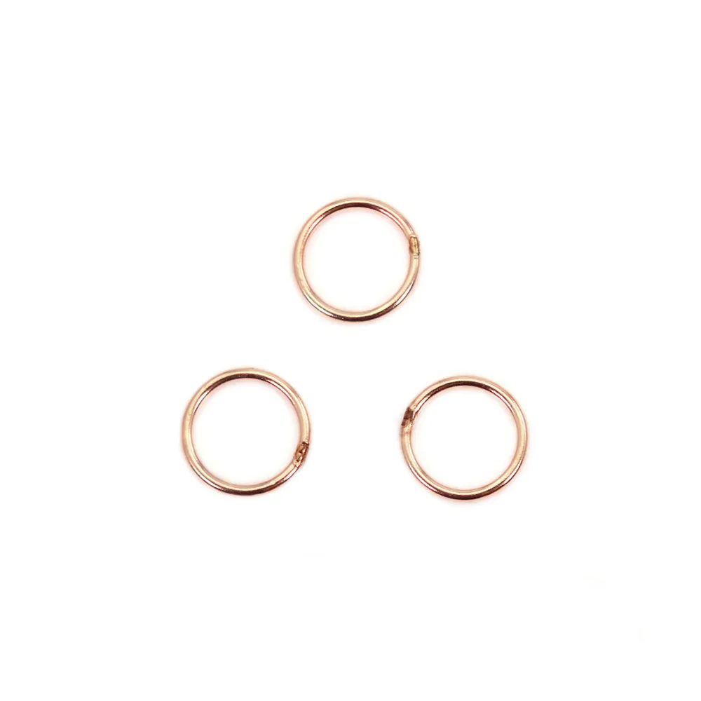 Anillos cerrados de oro relleno de 14 quilates en rosa 0.64x6mm x 10 piezas