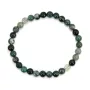 Pulseira de Ágata Musgo redonda 6mm - Elástico x 1 unidade