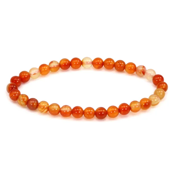 Pulseira de Cornalina redonda 6mm - Elástico x 1 unidade