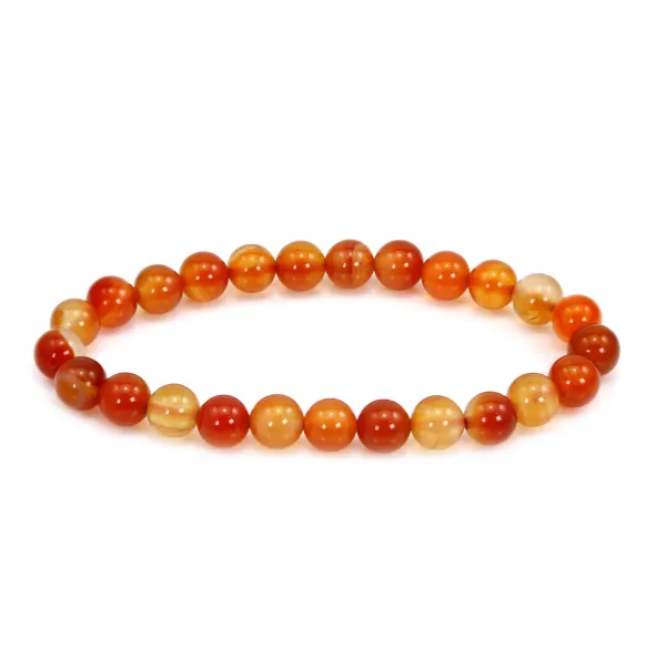 Bracciale in corniola tonda 8mm - Elastico x 1pz