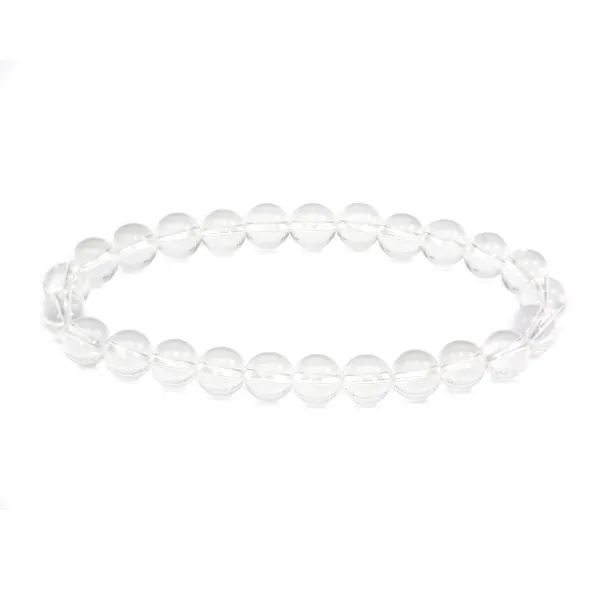 Rock crystal round bracelet 8mm - Elastic x 1pc