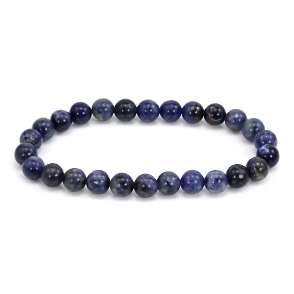 Sodalite round bead bracelet 8mm - Elastic x 1pc