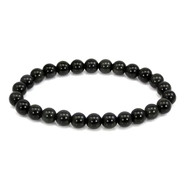 Pulseira Obsidiana redonda 8mm - Elástico x 1 unid.