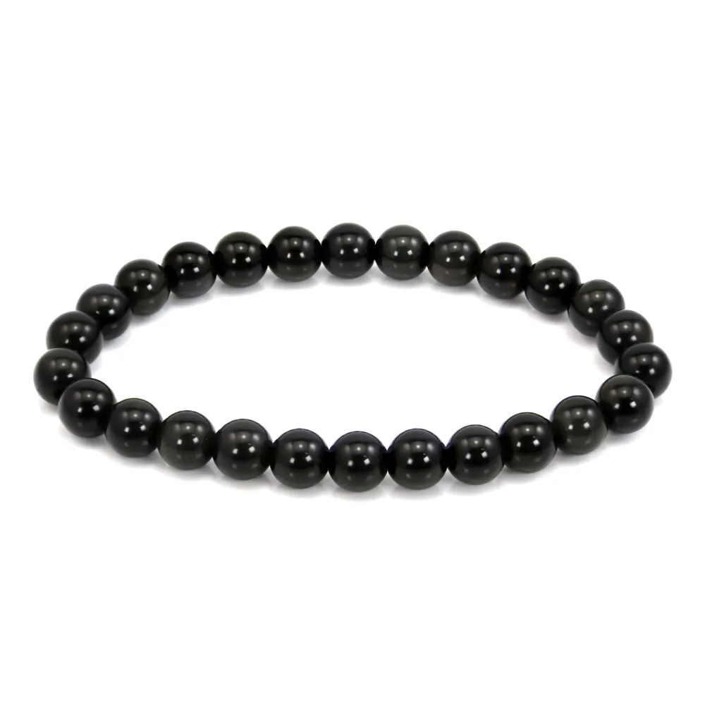 Pulsera Obsidiana redonda 8mm - Elástica x 1ud.