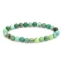 Agate grass green round bead bracelet 8mm - Elastic x 1pc