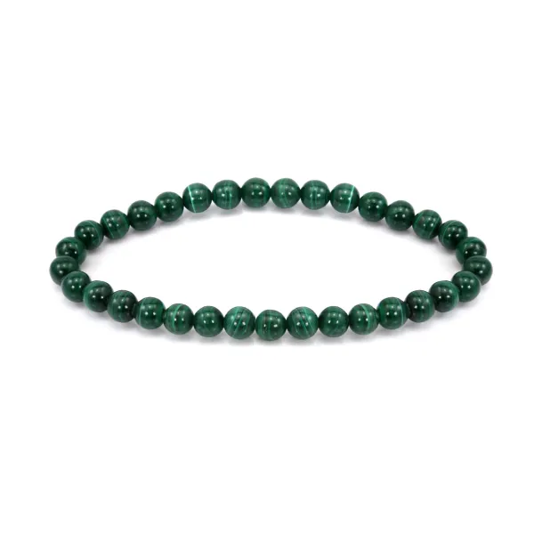 Malachite round bracelet 6mm - Elastic x 1pc
