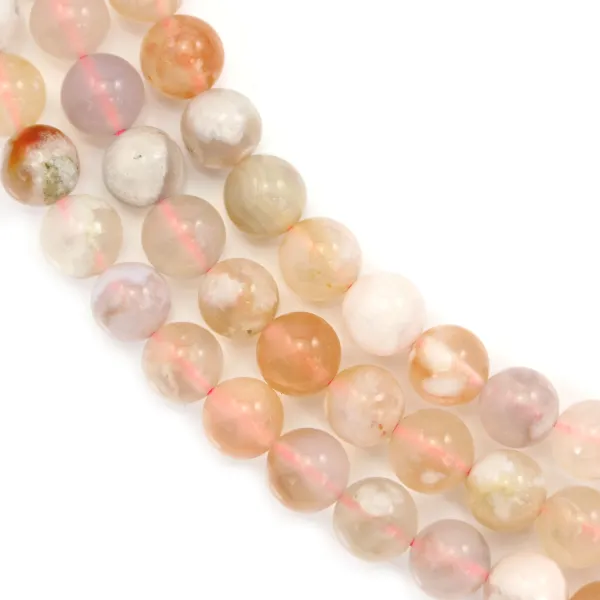 Cherry blossom agate round bead 8mm x 38cm