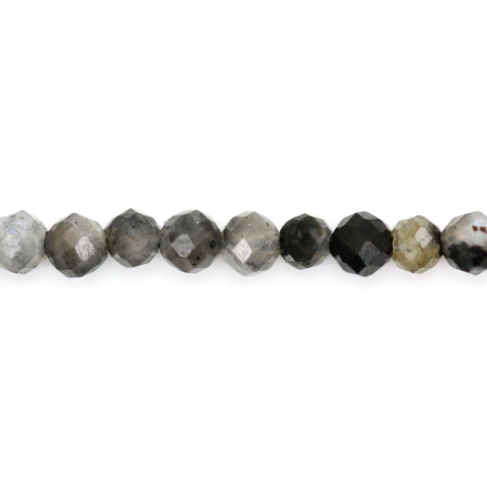 Perles En Labradorite Naturelle Facettée - 3mm, Bleu, Fil De 12 Pouces Pour Création De Bijoux DIY