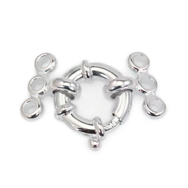 Fermoir à ressort 3 rangs 12mm - Argent 925 x 1pc