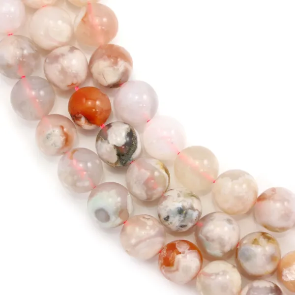 Cherry blossom agate round bead 10mm x 38cm