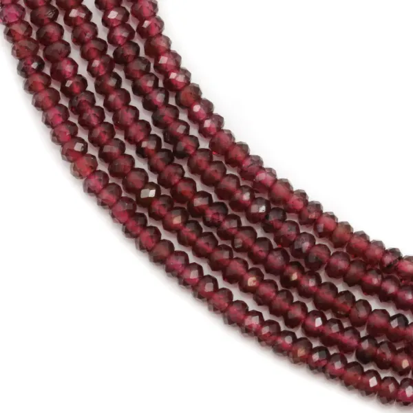 Facettierte Granat-Rondellen 1.5x2.1mm x 39cm