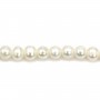 Freshwater cultured pearls, white, half-round 3mm x 40cm