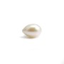 Freshwater Pearl white oval 8mm half-drilled 0.6mm x 1pc