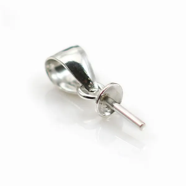 Bélière pour perles semi-percées, Argent  925 Rhodié  12mmX 1PC