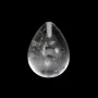 Pendentif en cristal de roche, semi-percé, en forme de goutte, 15x20mm x 1pc