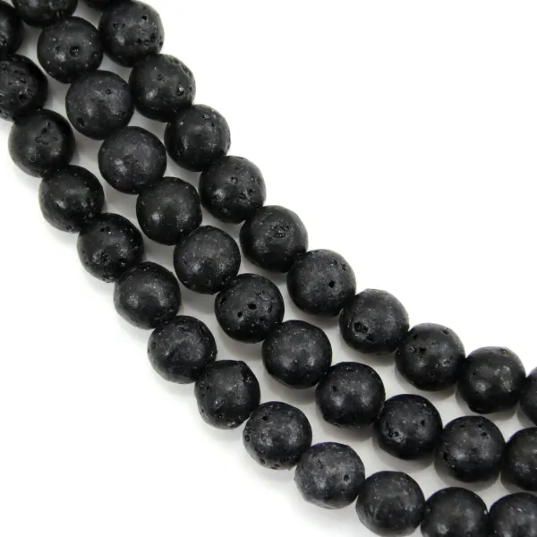 Gemstone de lave rond 6mm x 40cm