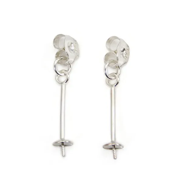 Poussoirs à pendentif für semi percée - Argent 925 x 2pcs