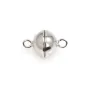 Cierre magnético redondo de plata 925 rodinada de 8 mm x 1 ud.