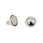 Cierre magnético redondo de plata 925 rodinada de 8 mm x 1 ud.