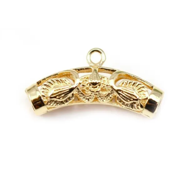 Golden tube on brass 50mm x 1pc