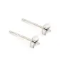 Earring studs cup flower for half-drilled 4.5mm - Silver 925 x 4pcs
