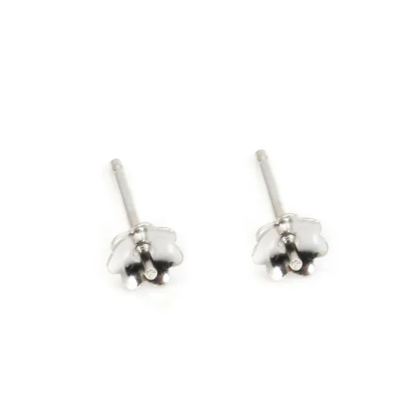 Earring studs cup flower for half-drilled 4.5mm - Silver 925 x 4pcs