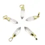 Pendente in cristallo di rocca a punta - dorato - 6x16mm x 1pz