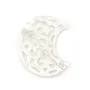 Madrepérola branca lua padrão decorado 23x27mm x 1 peça