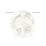 Nacre blanche peace and love 10mm x 1pc