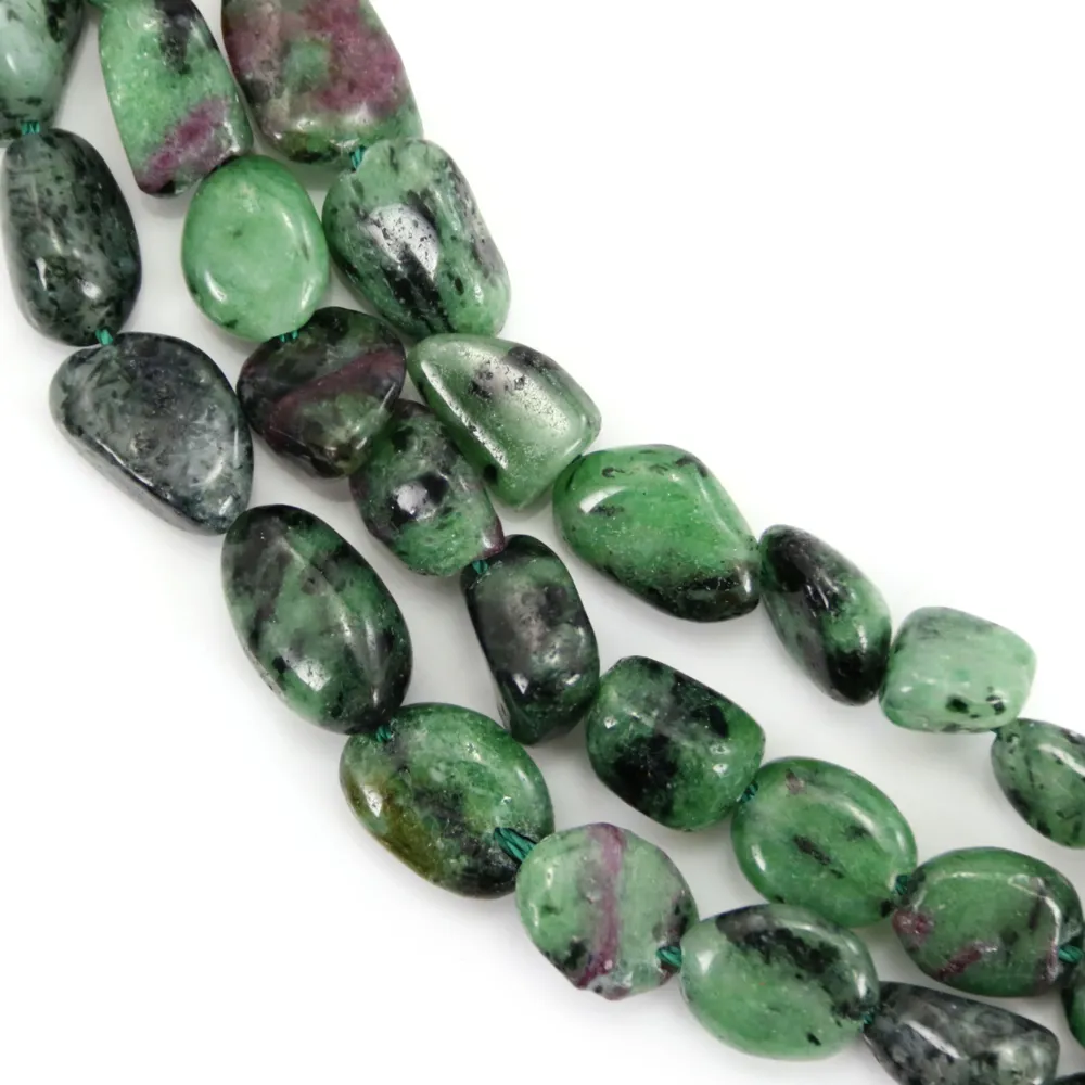 Rubis Zoisite baroque nugget 6-8mm x 39cm