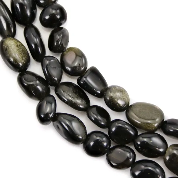 Nugget de obsidiana barroca 6-8mm x 40cm