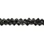 Spinelle noir losange facetté 7-8mm x 21cm