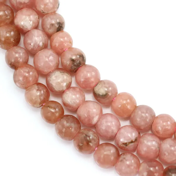 Rhodochrosite, quality A, round 4-4.5mm, x 40cm