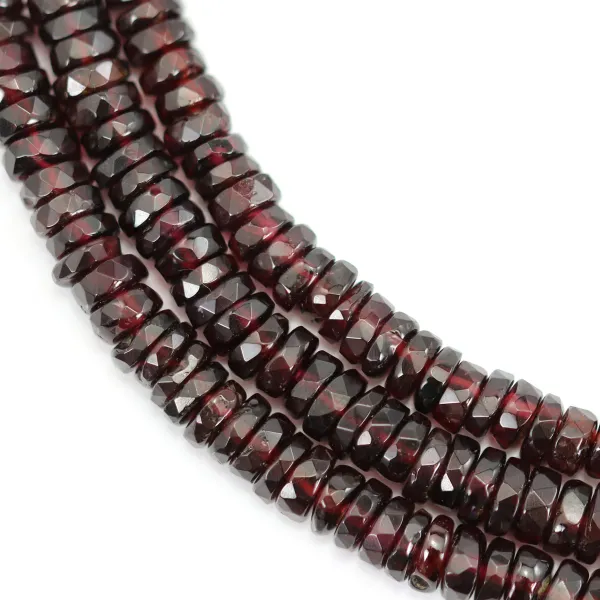 Rondelle de granate facetado heishi 4-5mm x 40cm