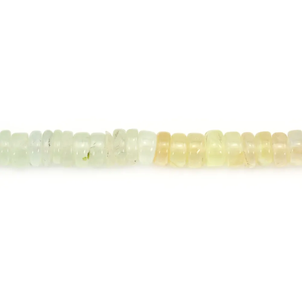 Préhnite multicolorida em formato de disco heishi 4-5mm x 40cm.